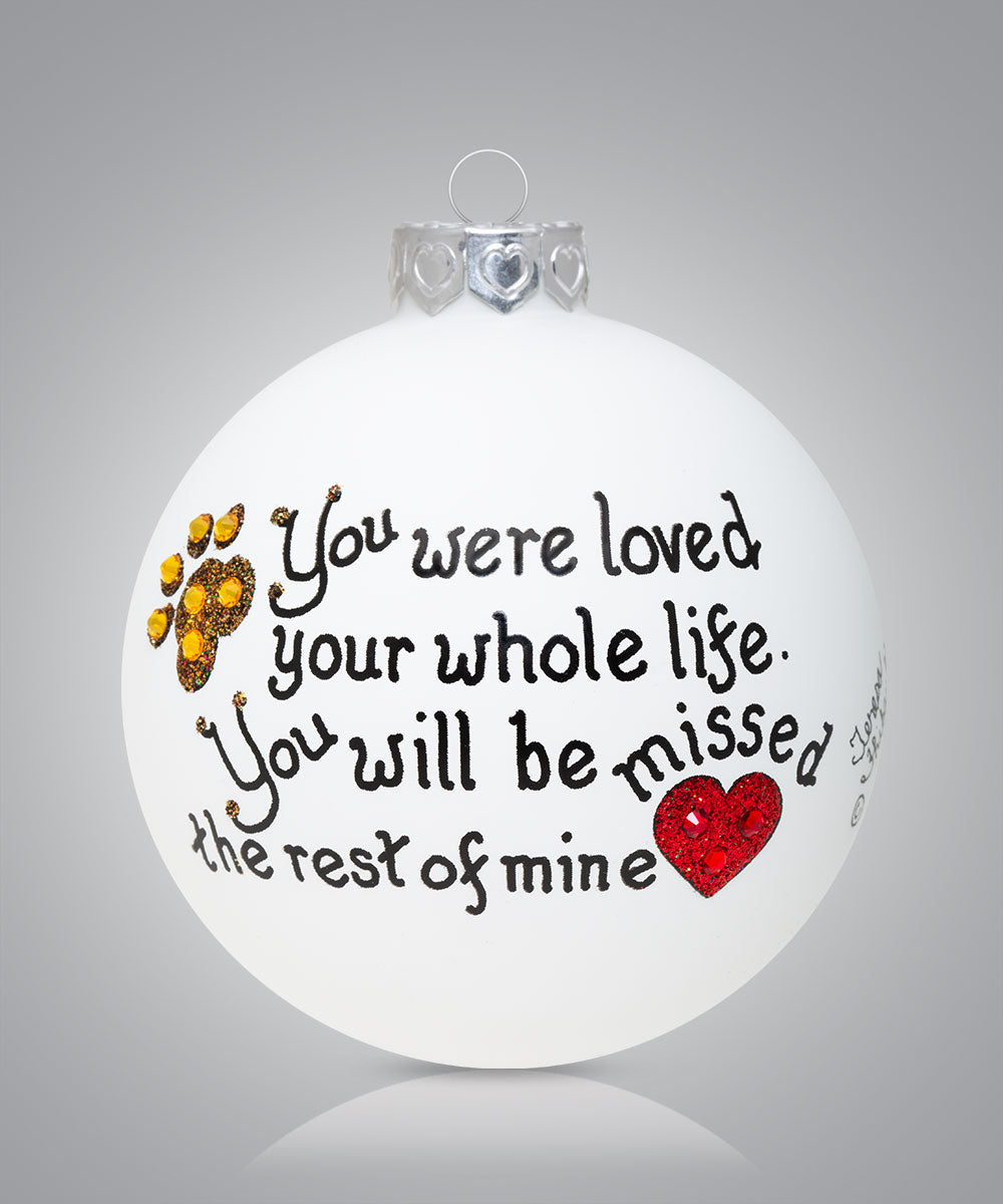 Hand-painted glass ornament with sentiment about friendship being a million little things