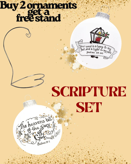 Scripture Keepsake Ornament Set β Hand-Painted in USA (Build-Your-Own-Bundle of 2)