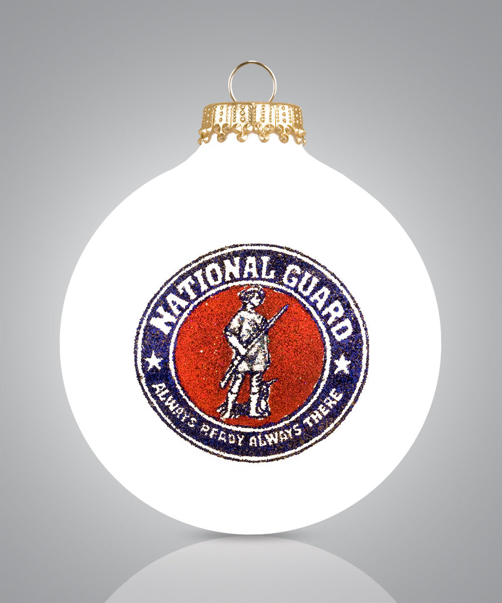 National Guard — Hand-Painted Glass Christmas Ornament