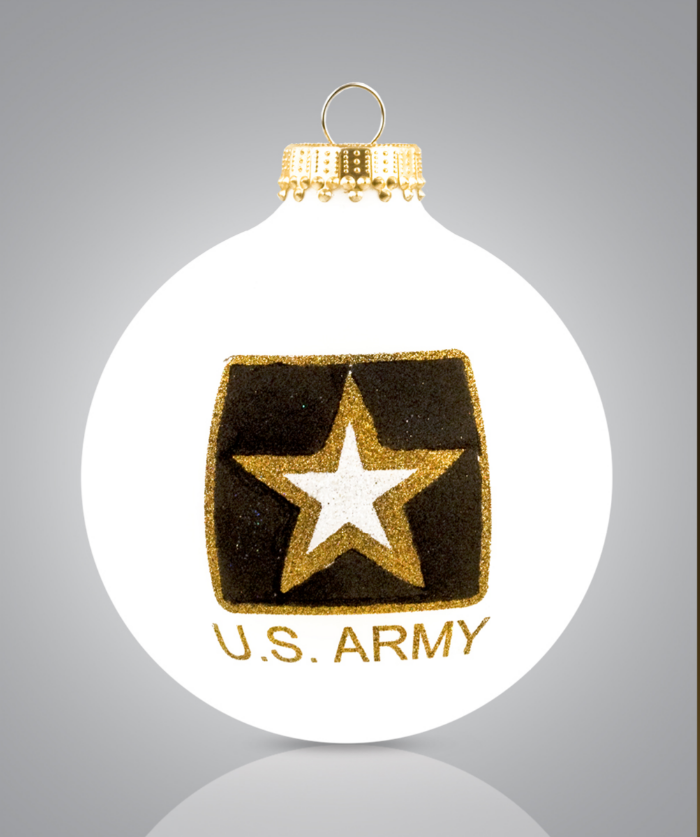 U.S. Army — Hand-Painted Glass Christmas Ornament
