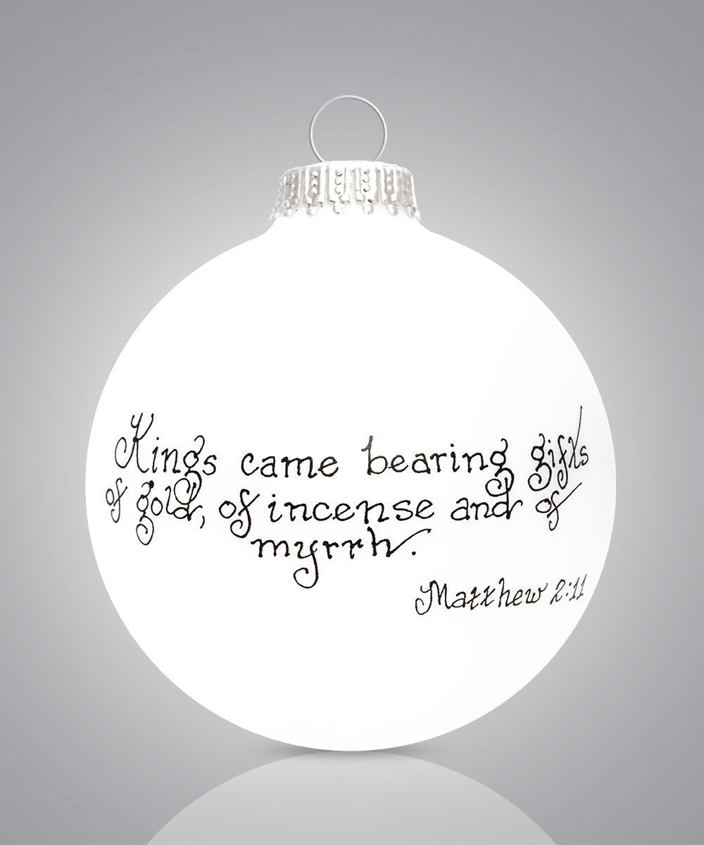 Wise Man Nativity Ornament – Hand-Painted Glass Keepsake Featuring Matthew 2:11