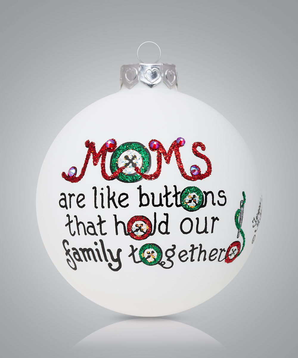 Hand-painted glass ornament with paw print and heart and message about loving and missing a pet