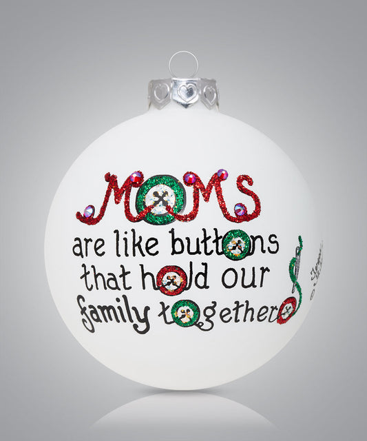 Hand-painted glass ornament with paw print and heart and message about loving and missing a pet