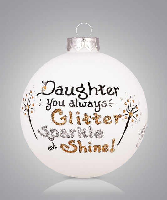 Hand-painted glass ornament with colorful “Teachers Rule” design