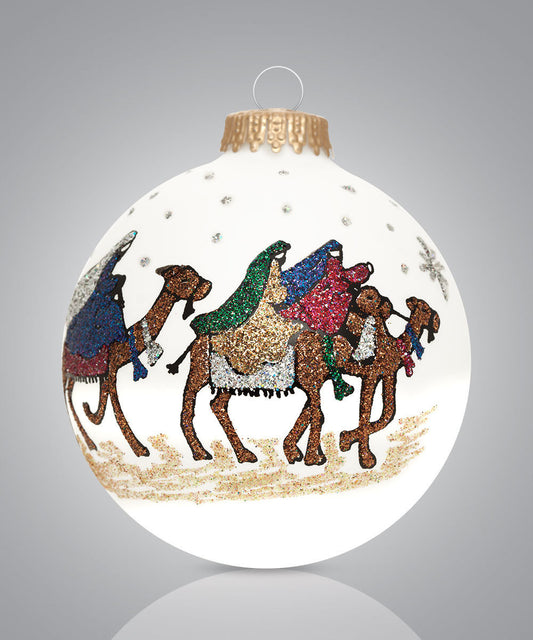 Wise Man Nativity Ornament – Hand-Painted Glass Keepsake Featuring Matthew 2:11