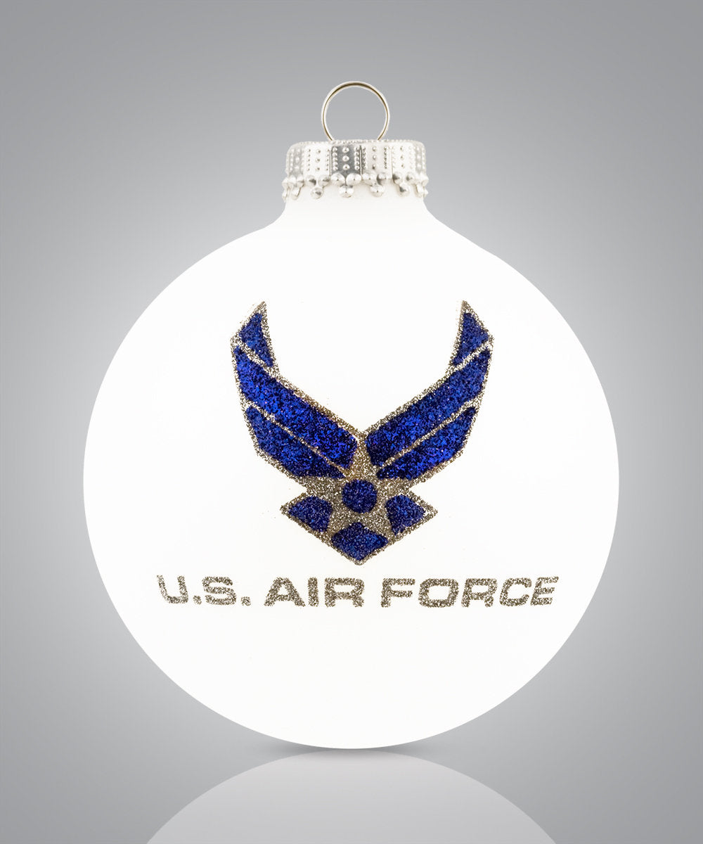 U.S. Air Force — Hand-Painted Glass Christmas Ornament