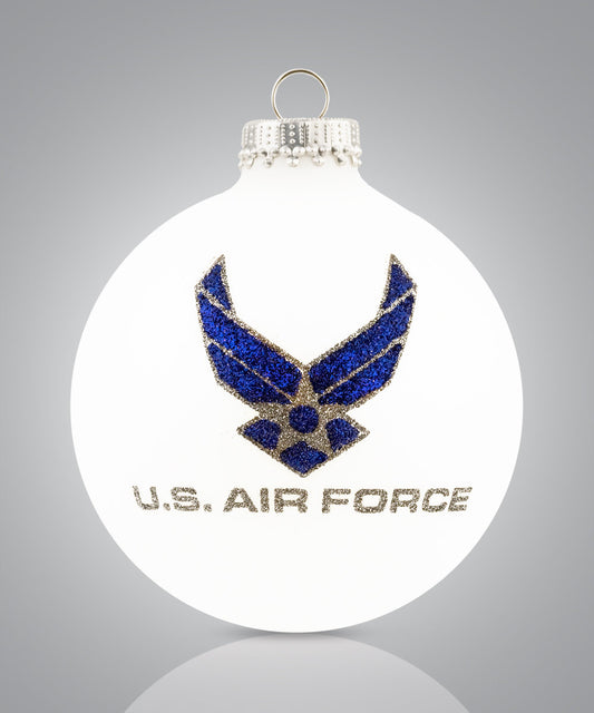 U.S. Air Force — Hand-Painted Glass Christmas Ornament