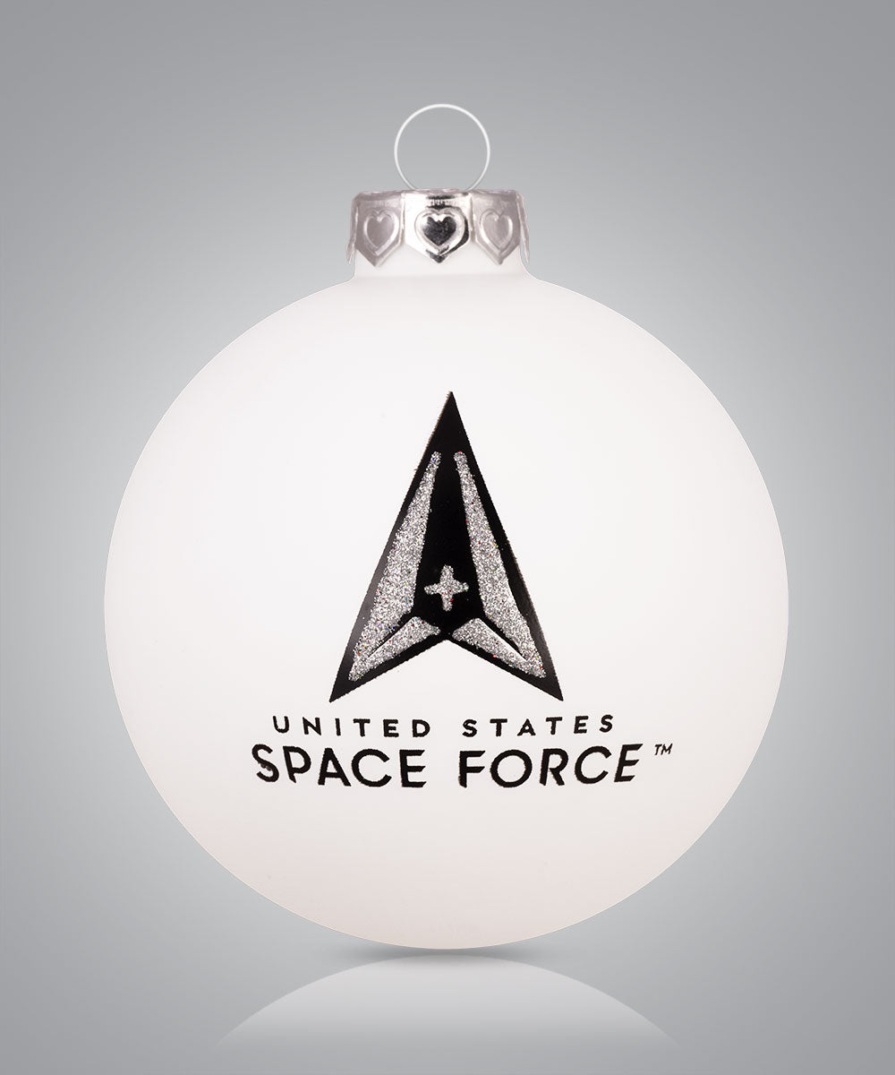 United States Space Force — Hand-Painted Glass Christmas Ornament