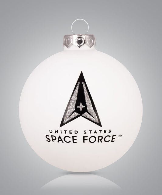 United States Space Force — Hand-Painted Glass Christmas Ornament