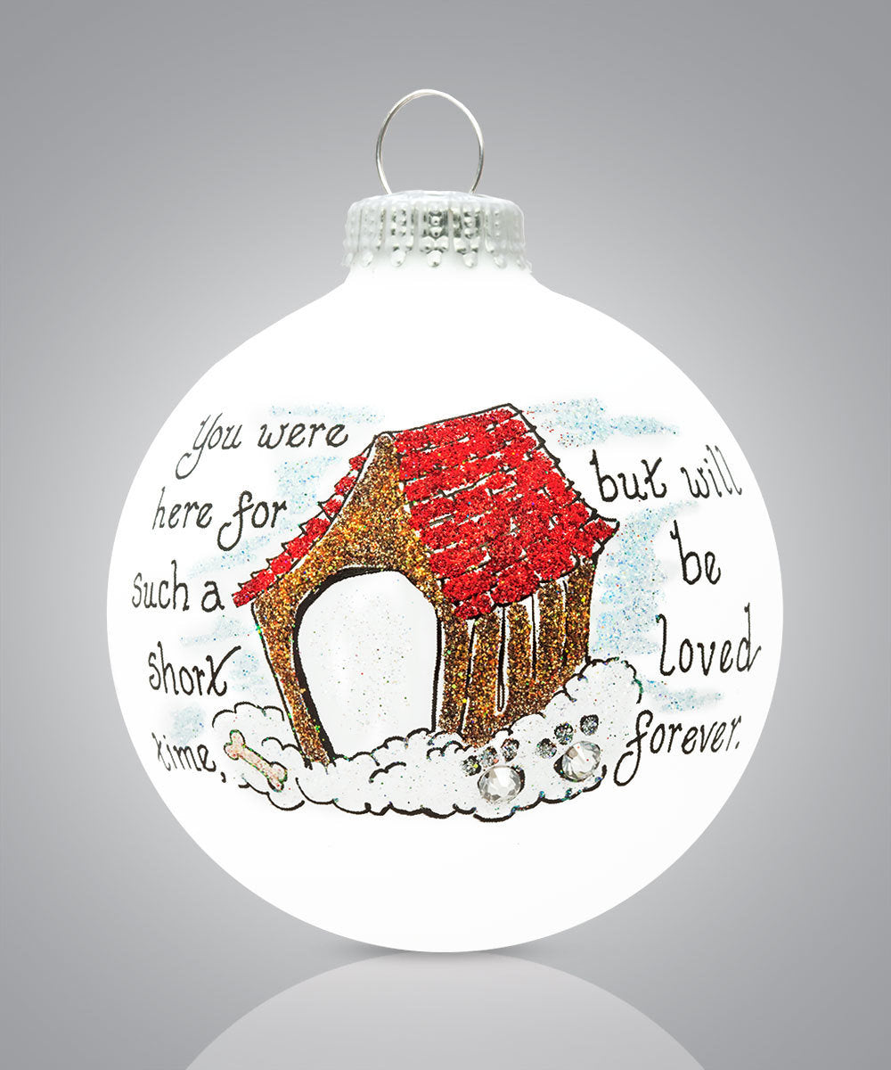 Dog Memorial Christmas Ornament – Hand-Painted Glass Keepsake