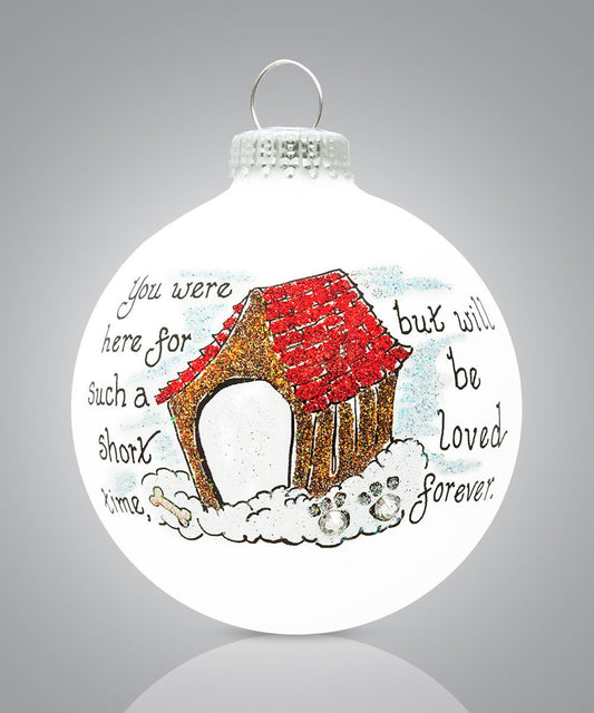 Dog Memorial Christmas Ornament – Hand-Painted Glass Keepsake